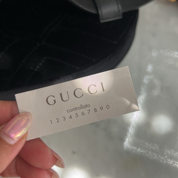 Gucci Black Velvet Oval Fanny Pack Marmont GG AUTHENTIC - Picture 11 of 16
